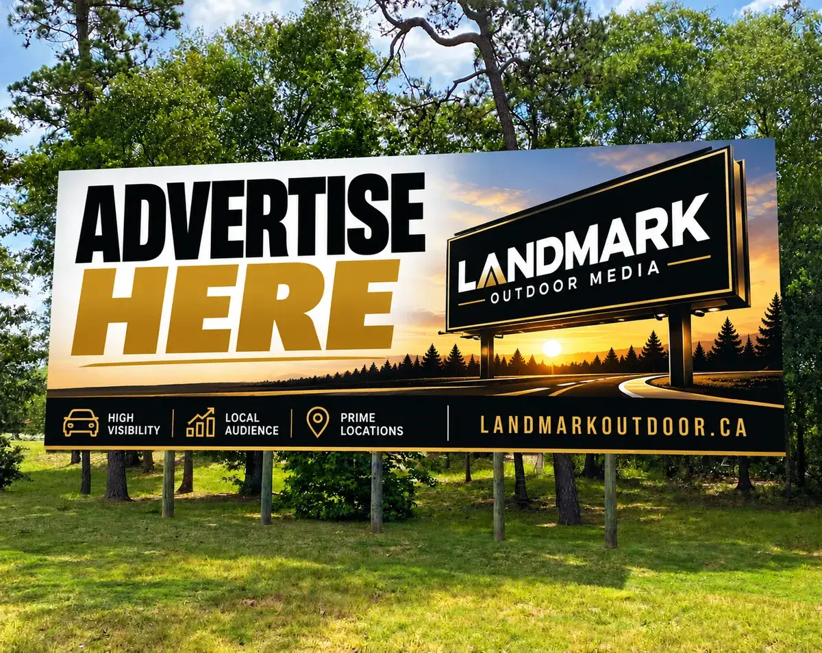 Landmark Outdoor advertise here billboard at a roadside location